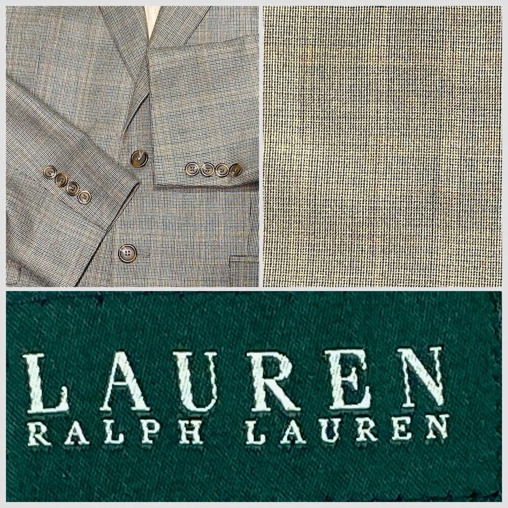 Lauren Ralph Lauren Men 42R Blazer Sport Coat Wool Silk‎ Brown Umber Glenn Plaid